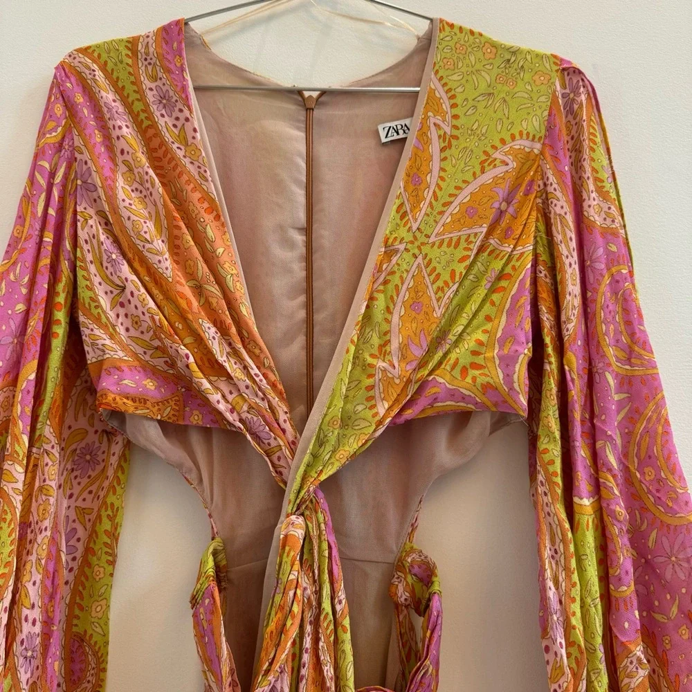 Zara Multicolor Paisley Dress - Picture 3 of 6